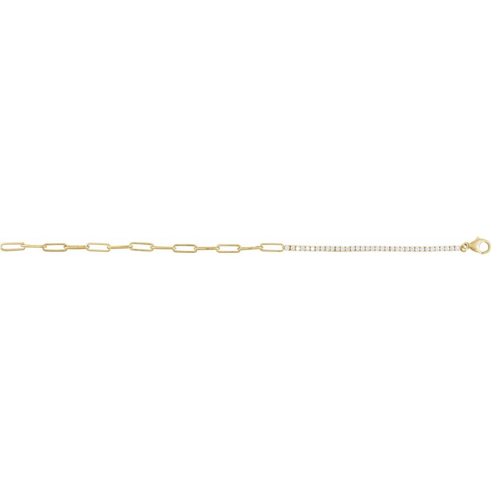 1/2 + 1/2 Tennis & Paperclip Bracelet - Image 3